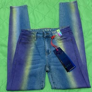 Vibrant Blue and Yellow Gradient Jeans